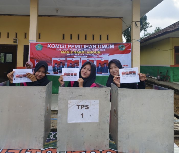 MAN 2 Sarolangun Gelar Pemilihan Ketua OSIM Periode 2026/2027, Paslon 01 Raih Kemenangan