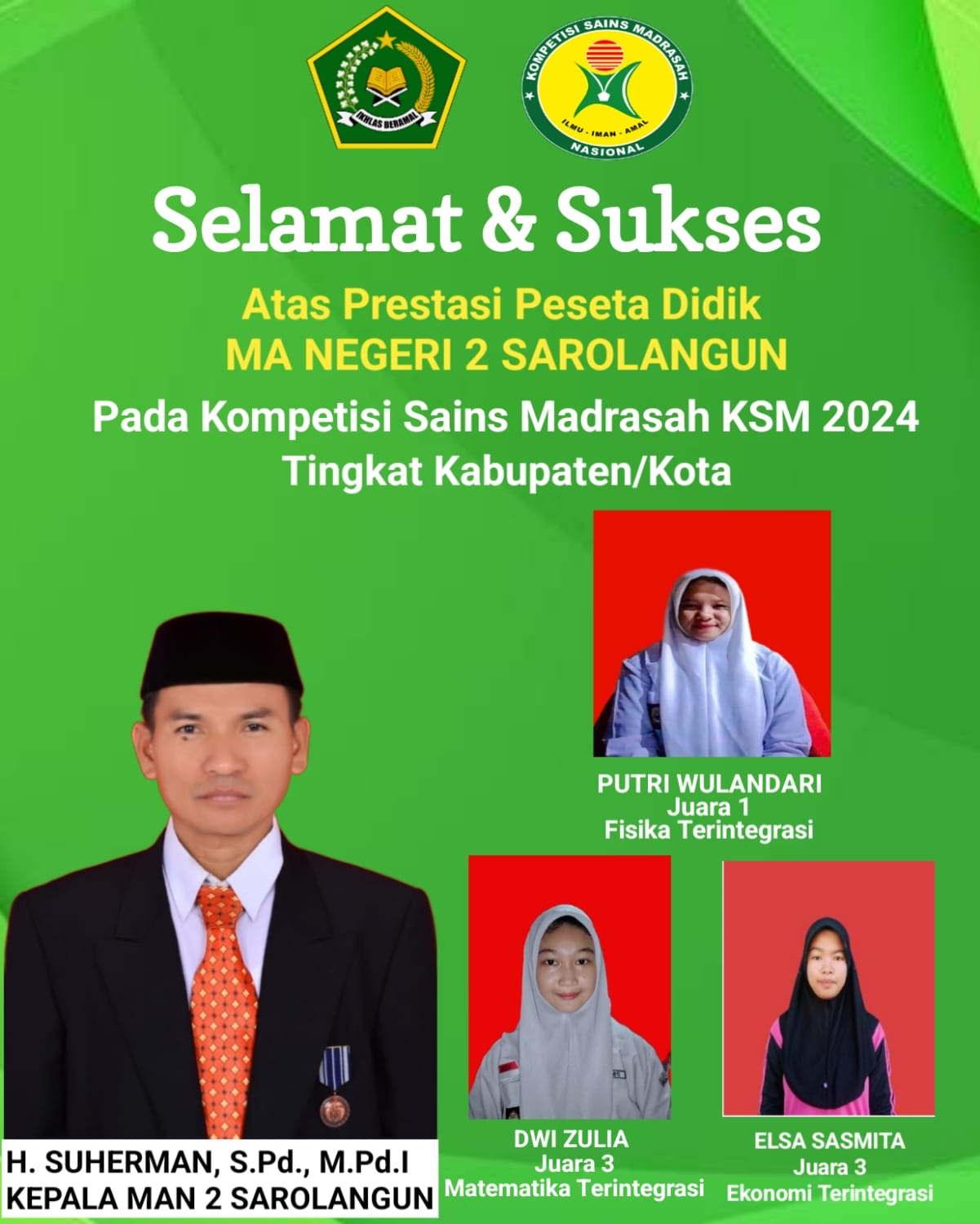 Siswa MAN 2 Sarolangun Raih Juara KSM Tingkat Kab/Kota Tahun 2024